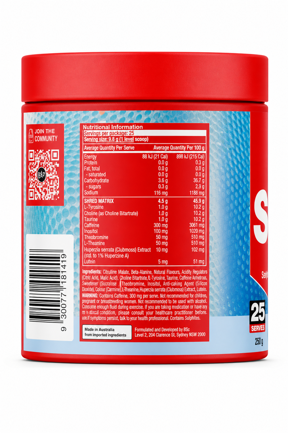 Bsc shred Energy Hydration 275gm