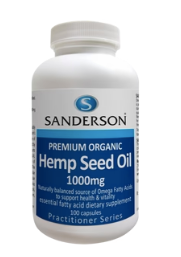 SANDERSON Premium Organic Hemp Seed Oil 1000mg Softgels