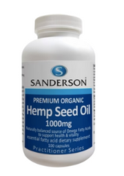 SANDERSON Premium Organic Hemp Seed Oil 1000mg Softgels