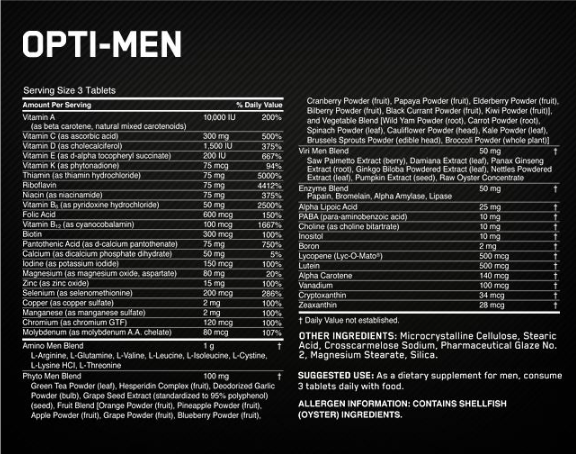 Optimum Nutrition Opti-Men 240 Caps