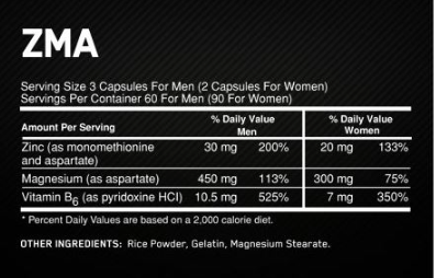 Optimum Nutrition ZMA Zinc Magnesium & Vitamin B6
