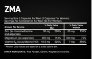 Optimum Nutrition ZMA Zinc Magnesium & Vitamin B6 ZMA 180 caps